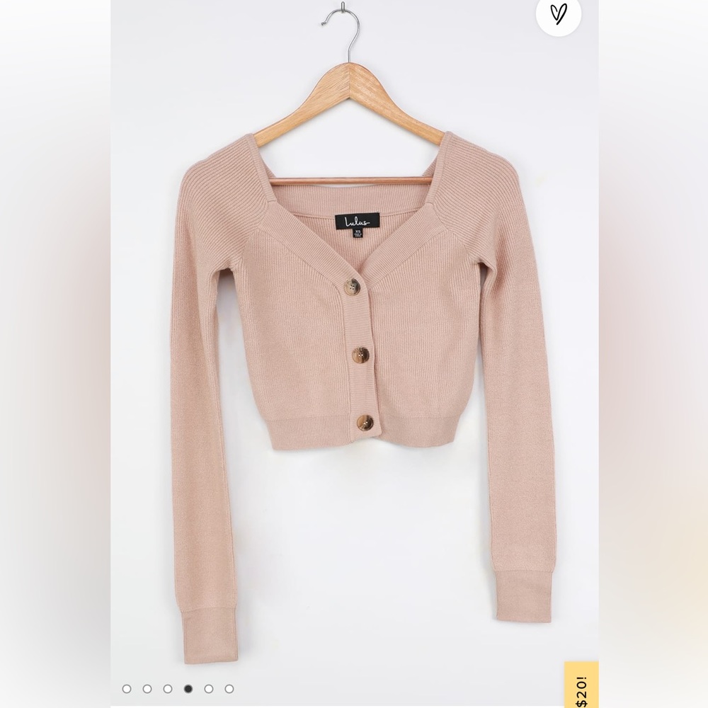 Lulu's Beige Button-Front Ribbed Cardigan - Picture 2 of 9